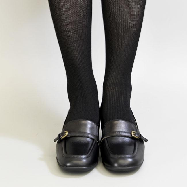 あしながおじさん 厚底ローファー パンプス ベルト 厚底 本革 レザー