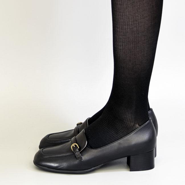 あしながおじさん 厚底ローファー パンプス ベルト 厚底 本革 レザー