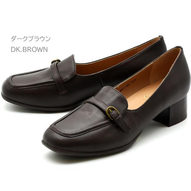 あしながおじさん 厚底ローファー パンプス ベルト 厚底 本革 レザー 