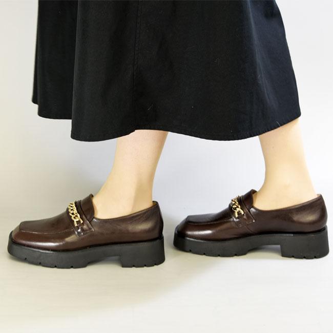 あしながおじさん 厚底ローファー チェーンビット プラットフォーム 本