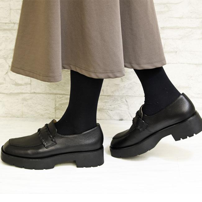 あしながおじさん パンプス レディース 厚底 ブラック 黒 厚底