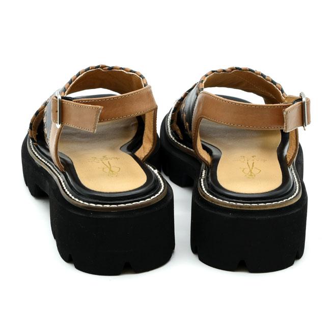 あしながおじさん 厚底サンダル ストラップサンダル 本革 レザー