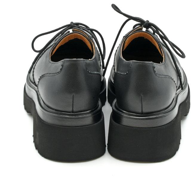 あしながおじさん パンプス レディース 厚底 ブラック 黒 レースアップ