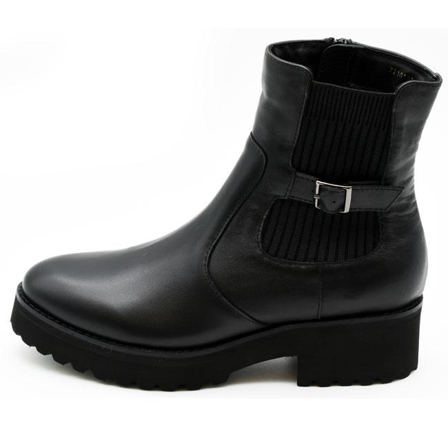 あしながおじさん ブーツ レディース 厚底 ブラック 黒 サイドゴア