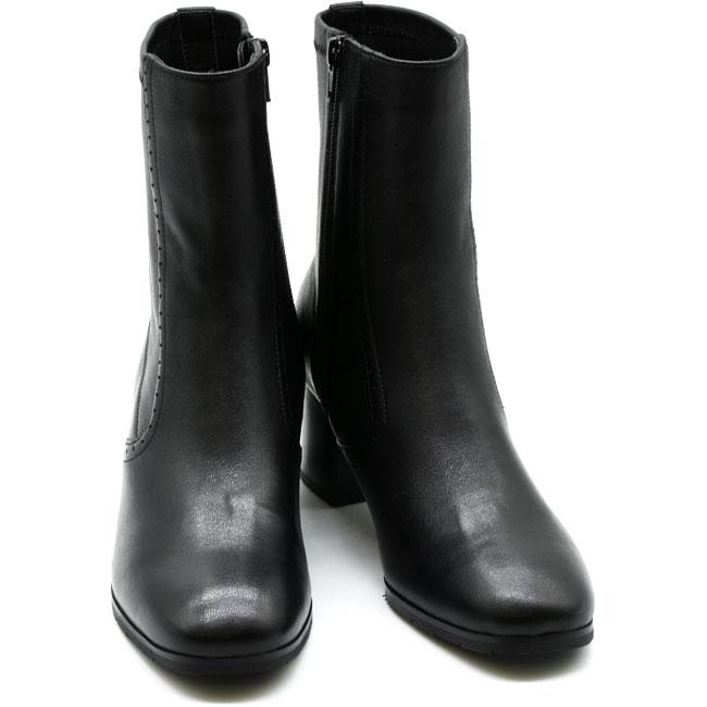 あしながおじさん ショートブーツ 本革 レザー 厚底 レディース 全3色