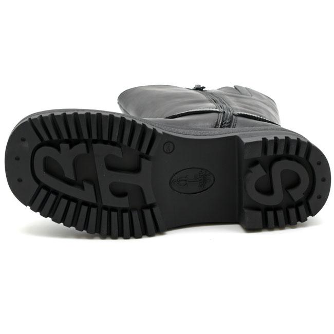 あしながおじさん ブーツ レディース 厚底 ブラック 黒 ショートブーツ