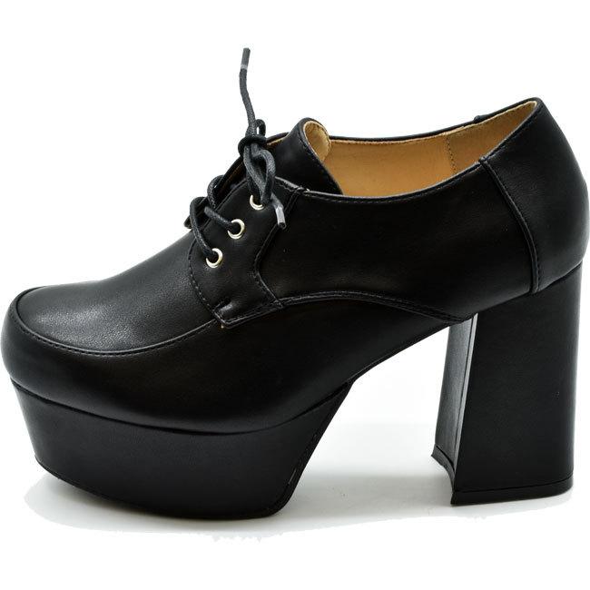 byあしながおじさん パンプス レディース 厚底 ブラック 黒 by