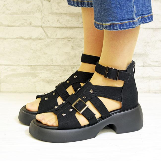 by あしながおじさん 厚底サンダル グラディエーター ウェッジサンダル レディース 全2色 S-LL 黒 8710569 (予約)は3〜5営業日後の出荷です。 あしながおじさん by 厚底サンダル グラディエーター ウェッジサンダル
