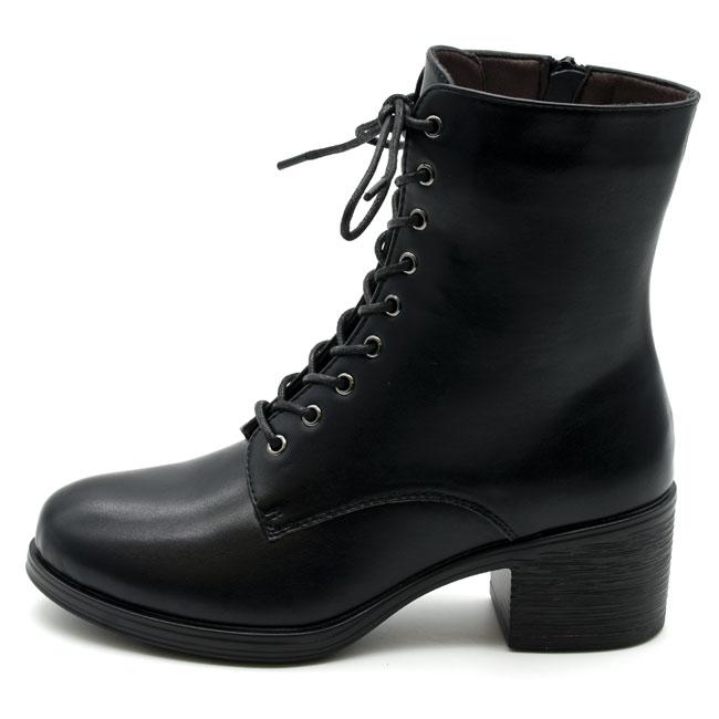 あしながおじさん ブーツ レディース 厚底 ブラック 黒 by レース