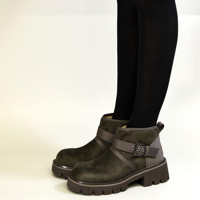 あしながおじさん ブーツ レディース 黒 by エンジニアブーツ ムートン