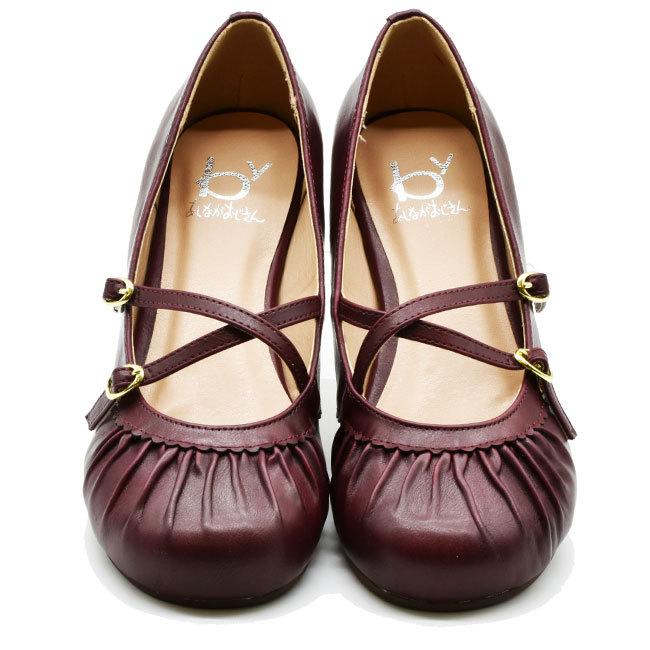 by あしながおじさん パンプス ストラップパンプス ラウンドトゥ