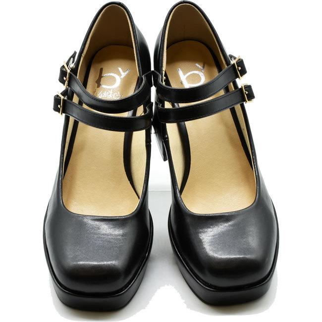 byあしながおじさん パンプス レディース 厚底 ブラック 黒 by