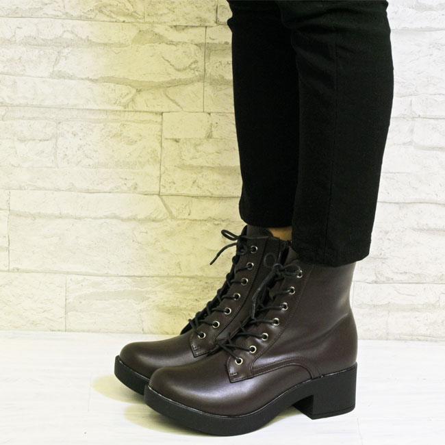 あしながおじさん ブーツ レディース 厚底 ブラック 黒 by レース