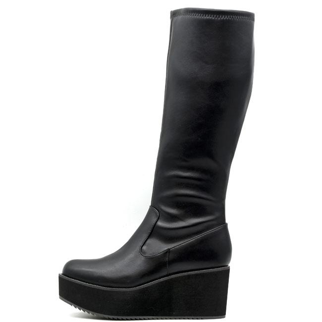 by あしながおじさん ロングブーツ 厚底ブーツ ウェッジソール レディース ブラック 黒 22.5-24.5 8980757 あしながおじさん ブーツ レディース 厚底 ブラック 黒 by ロング