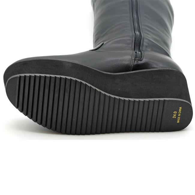 あしながおじさん ブーツ レディース 厚底 ブラック 黒 by ロング