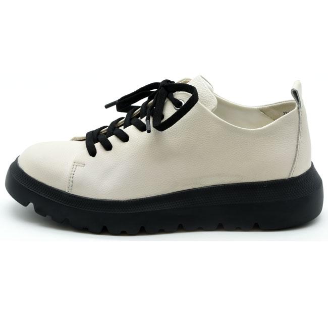 レザースニーカー レースアップ 厚底スニーカー レディース 本革 ANYO エーエヌワイオー ブラック オフホワイト 2240001 (予約)は3〜5営業日後の出荷です。 レザースニーカー レースアップ 厚底スニーカー レディース 本革 ANYO