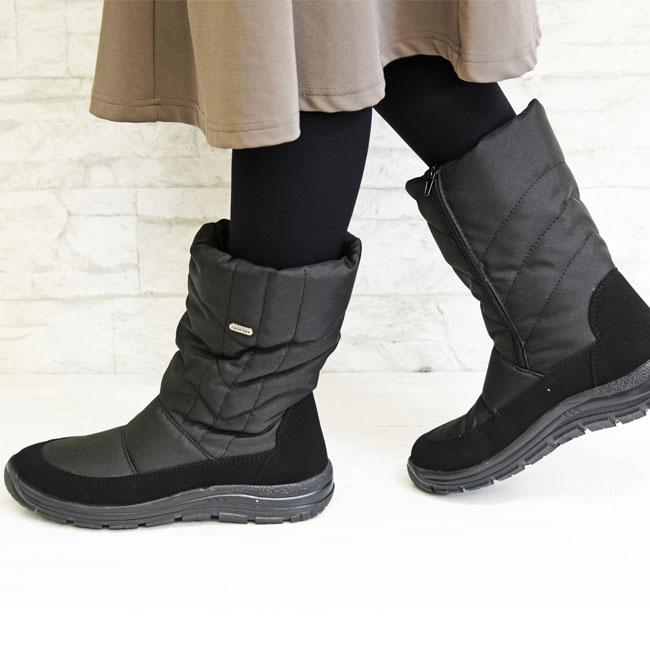 ブーツ レディース 厚底 ブラック 黒 スノーブーツ ボアブーツ rain