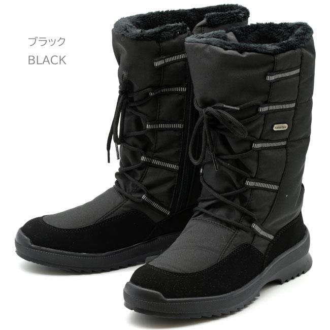 ブーツ レディース 厚底 ブラック 黒 スノーブーツ ボアブーツ rain
