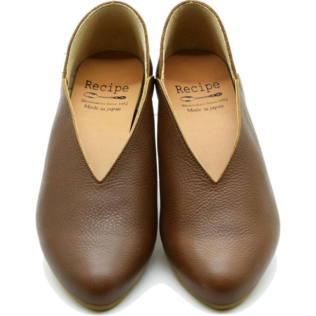 スリッポン バブーシュ フラットシューズ パンプス 本革 レザー Vカット Recipe レシピ 日本製 レディース RP-279 (予約)は12月下旬頃〜入荷予定 あしながおじさん スリッポン バブーシュ フラットシューズ パンプス