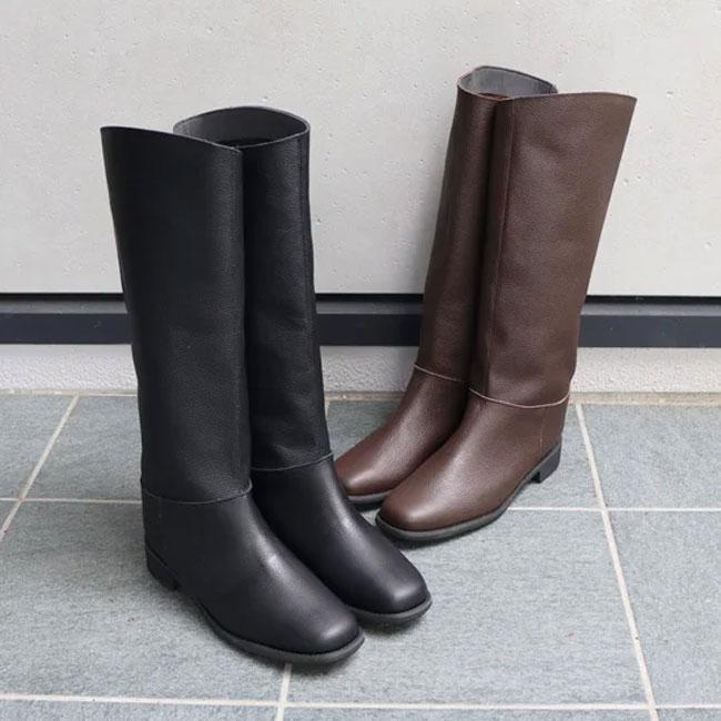 あしながおじさん ロングブーツ レザーブーツ スクウェアトゥ 撥水 本