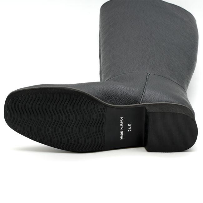 あしながおじさん ロングブーツ レザーブーツ スクウェアトゥ 撥水 本