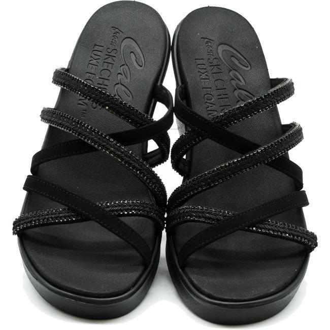 SKECHERS スケッチャーズ 厚底サンダル ミュール レディース