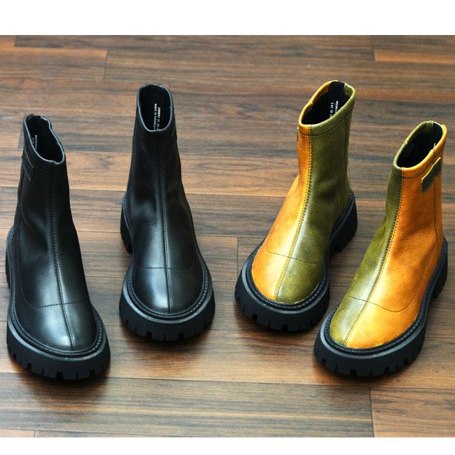 YOSUKE ヨースケ ショートブーツ 厚底ブーツ 本革 レザー