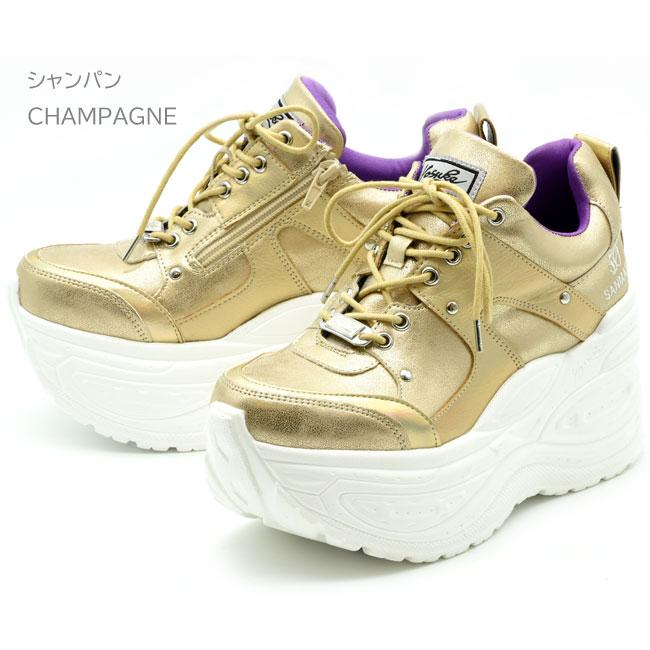 ヨースケ YOSUKE 厚底スニーカー レースアップ ハイソール レディース 全4色 22.5cm-25cm 黒 白 2601183 YOSUKE（ヨースケ） スニーカー レディース 厚底 ブラック 黒 厚底