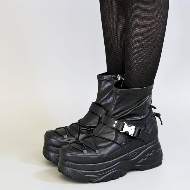 YOSUKE（ヨースケ） ブーツ レディース 厚底 ブラック 黒 厚底ブーツ