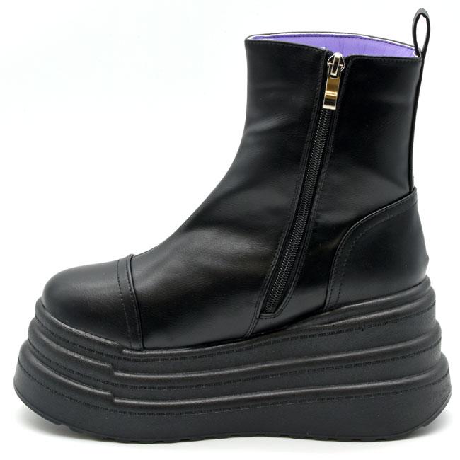 YOSUKE（ヨースケ） ブーツ レディース 厚底 ブラック 黒 厚底ブーツ