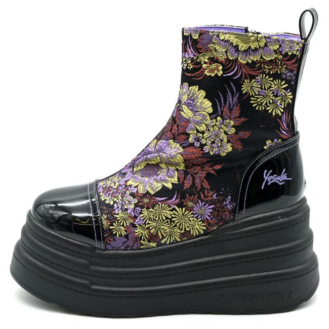 YOSUKE（ヨースケ） ブーツ レディース 厚底 ブラック 黒 厚底ブーツ