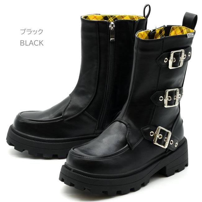 ヨースケ YOSUKE ベルテッドブーツ 厚底ブーツ ショートブーツ レディース ブラック 黒 全4色 2710053 YOSUKE（ヨースケ） ブーツ レディース 厚底 ブラック 黒 ベルテッド