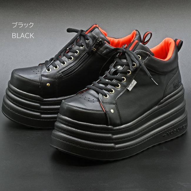 YOSUKE（ヨースケ） メンズ ブーツ スニーカー 厚底 ブラック 黒 厚底 