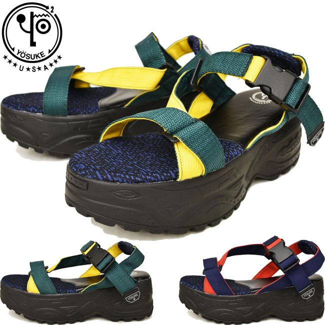 ヨースケ 厚底 サンダル Yosuke 厚底ソール デザイン スポーツサンダル スポサン メンズ Y b 靴のibc 通販 Yahoo ショッピング