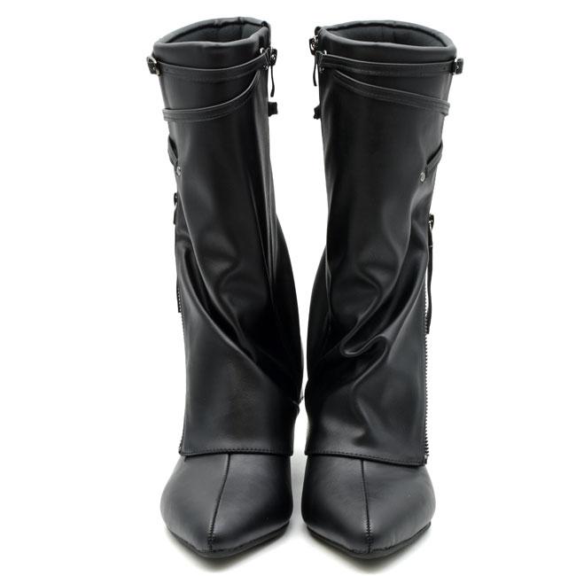 YOSUKE（ヨースケ） ブーツ レディース 厚底 ブラック 黒 カバーブーツ