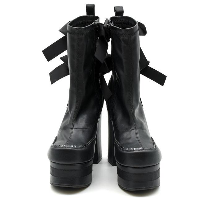 YOSUKE（ヨースケ） ブーツ レディース 黒 白 厚底ブーツ ブーティー