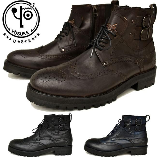 100 安い 本革 ブーツ 靴 セール 送料無料 レザー レザー 本革 メンズ レースアップブーツ Yosuke ブーツ 厚底 ヨースケ ヨースケ 編み上げ ブーツ Bgindustriesinc Com