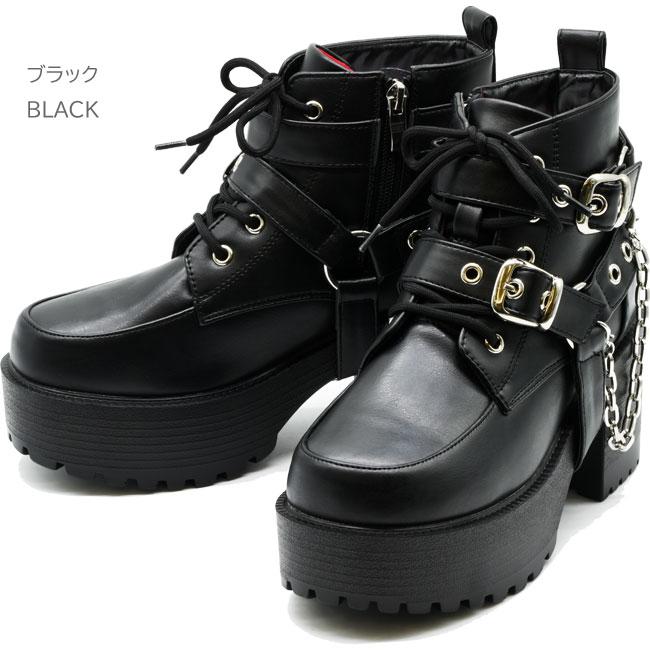 【Yosuke】未使用級♪ヨースケ　ブラックレザー　レースアップブーツ 24cm YOSUKE（ヨースケ） ブーツ レディース 厚底 ブラック 黒 レースアップ
