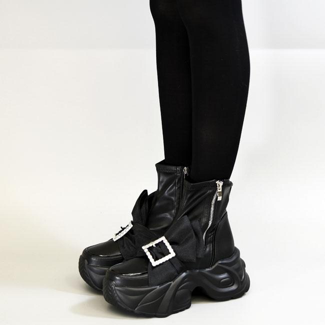 ヨースケ YOSUKE ストレッチブーツ 厚底ブーツ スニーカーブーツ ショートブーツ レディース 全4色 黒 白 4450085 YOSUKE（ヨースケ） ブーツ レディース 黒 白 ストレッチブーツ 厚底