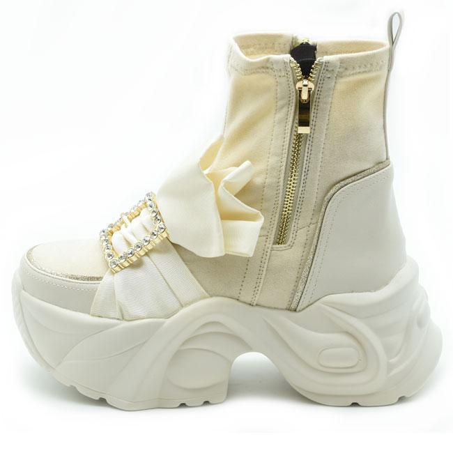 ヨースケ YOSUKE ストレッチブーツ 厚底ブーツ スニーカーブーツ ショートブーツ レディース 全4色 黒 白 4450085 YOSUKE（ヨースケ） ブーツ レディース 黒 白 ストレッチブーツ 厚底