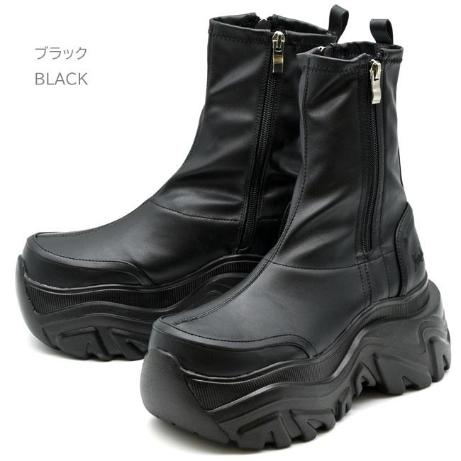 YOSUKE ヨースケ ストレッチブーツ 厚底ブーツ ショートブーツ ブラック YOSUKE ヨースケ ストレッチブーツ 厚底ブーツ スニーカーブーツ