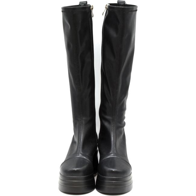 ヨースケ YOSUKE 厚底ブーツ ストレッチブーツ ロングブーツ レディース ブラック 黒 全3色 S M L LL 4460032 YOSUKE（ヨースケ） ブーツ レディース 厚底 ブラック 黒 厚底ブーツ