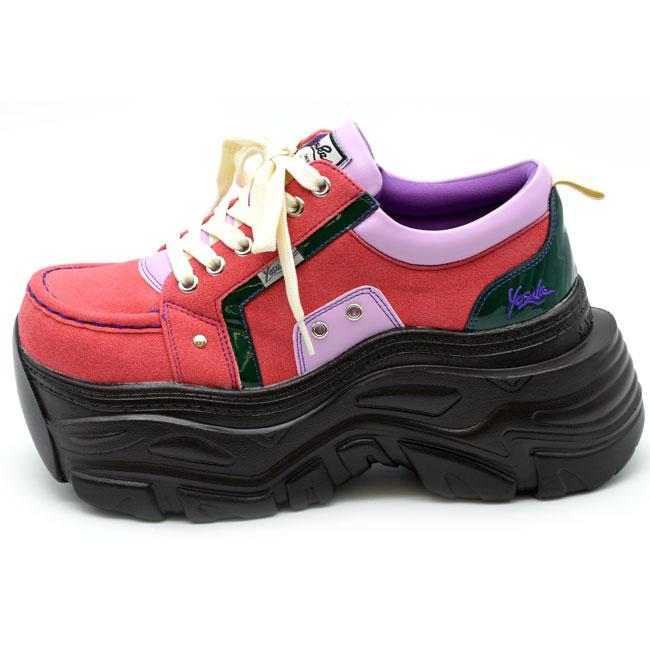 ヨースケ YOSUKE 厚底スニーカー レースアップ プラットフォーム ダッドスニーカー レディース 全3色 S M L LL 黒 白 4460069 (予約)は8月上旬頃〜入荷予定 YOSUKE（ヨースケ） 厚底スニーカー レースアップ プラットフォーム
