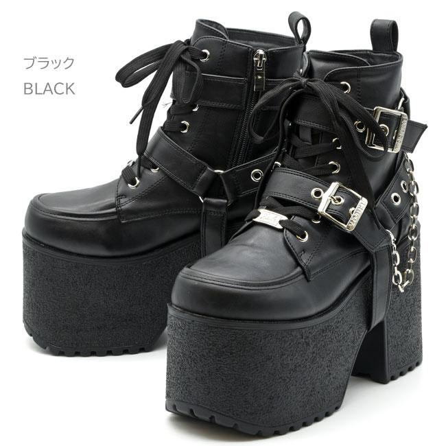 YOSUKE（ヨースケ） ブーツ レディース ブラック 黒 白 厚底ブーツ