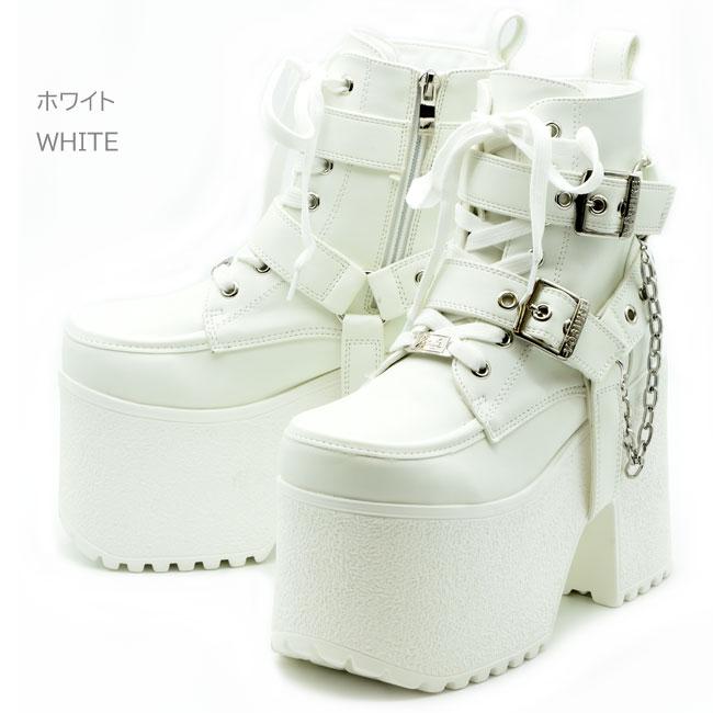 YOSUKE（ヨースケ） ブーツ レディース ブラック 黒 白 厚底ブーツ