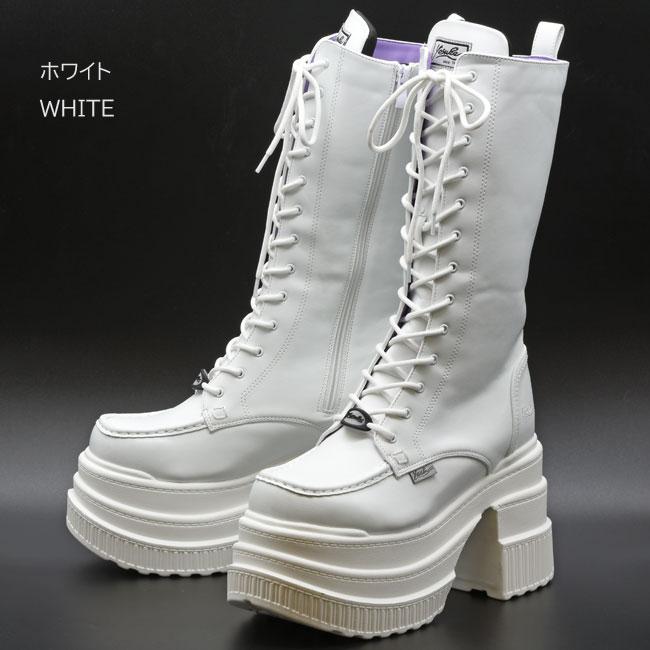 新品 未使用 YOSUKE 厚底ブーツ 白 Mサイズ ホワイト ベルト 箱あり YOSUKE（ヨースケ） ブーツ 「YOSUKE」厚底ベルトスニーカーブーツ