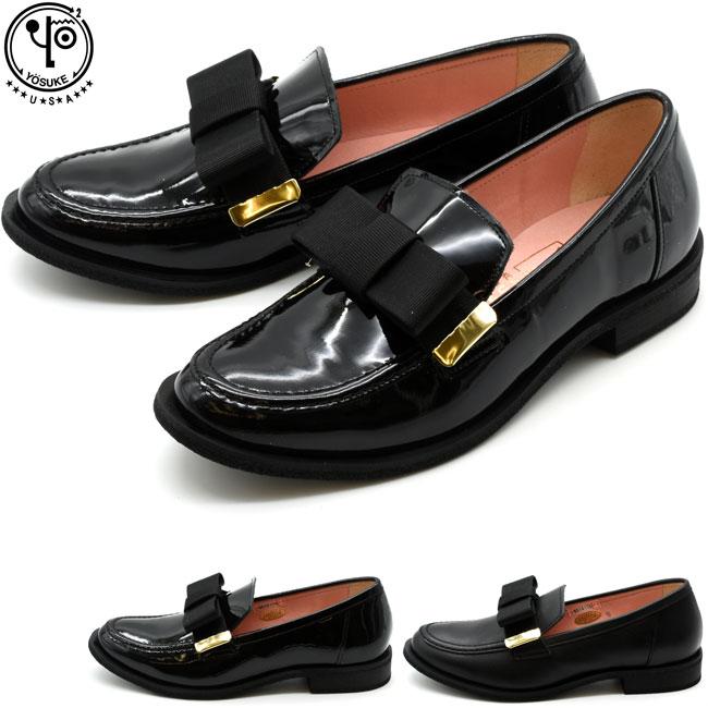 YOSUKE パンプス レディース 厚底 ブラック 黒 ヨースケ リボン