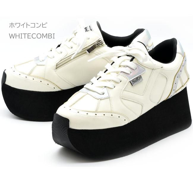 ヨースケ YOSUKE 厚底スニーカー レースアップ ハイソール レディース 厚底 プラットフォーム 全4色 S-LL ブラック 黒 6310027 YOSUKE（ヨースケ） 厚底スニーカー レースアップ ハイソール