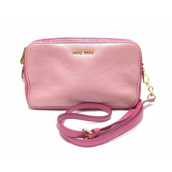 ミュウミュウ Miumiu バッグ ショルダーバッグ マドラス バイカラー ピンク ゴールド金具 レザー 本革 レディース 定番 人気 美品 中古 1 Houbidou 心斎橋店 通販 Yahoo ショッピング