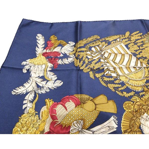 エルメス HERMES スカーフ カレ90 CARRE chapeau 脱帽 ネイビー 